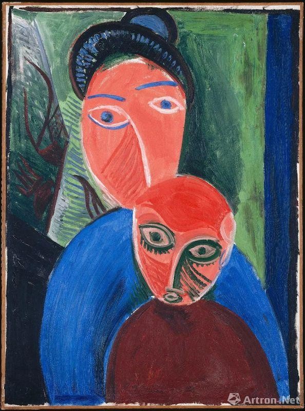 巴勃罗·毕加索，《母与子》，巴黎，1907夏，布面油画，81 x 60 cm。国立巴黎毕加索美术馆。© RMN-Grand Palais (Musée national Picasso-Paris) / René-Gabriel Ojéda© Succession Picasso 2018