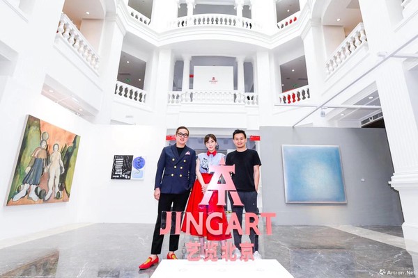 首届JINGART艺览北京，三位创始人，左起：包一峰、应青蓝、周大为