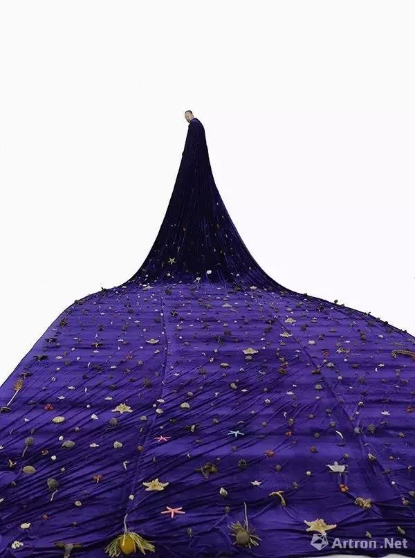苍鑫《摄召》作品中15米的紫色斗篷