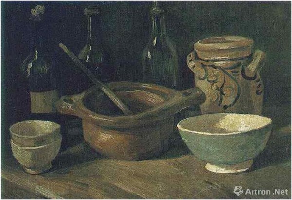 Van Gogh 1885 earthenware and bottles