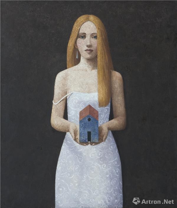马提亚斯·布兰迪 《白衣少女》 布面油画 140x120cm 2015年