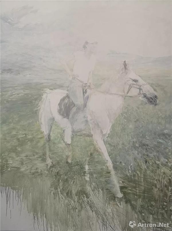 何多苓《骑白马》布面油画 200x150cm 2018年