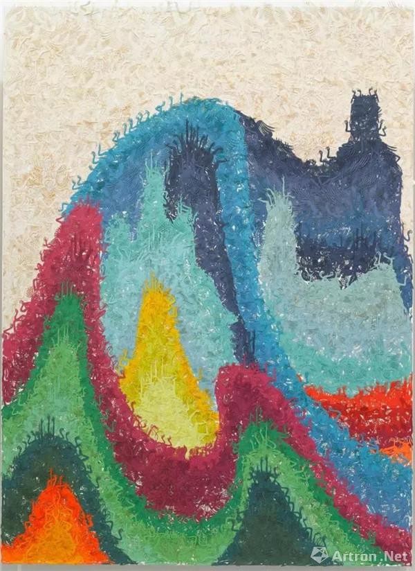邬建安 《大河的诞生》，背绢彩色剪纸拼贴 250 x 180 cm，2016