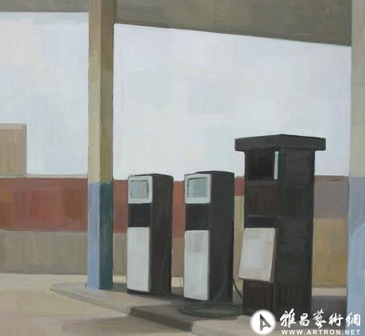 王音 Wang Yin，加油站 No.5 Gas Station No.5，布面油画 Oil on canvas，120×120cm，2012