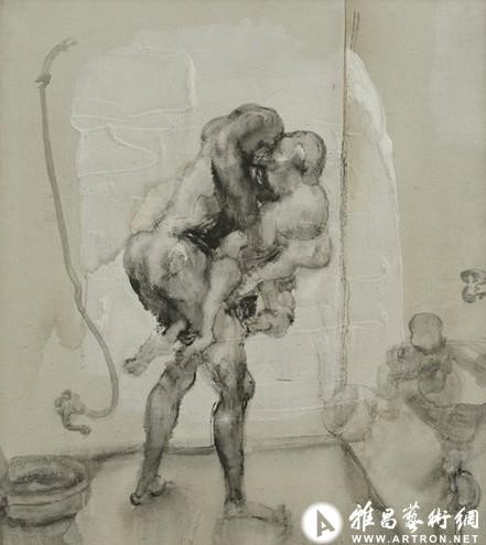 周春芽 Zhou Chunya，爱之热恋 The Passion of Love，布面油画 Oil on Canvas，73×62cm，1998