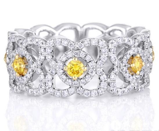 戴比尔斯钻石珠宝DE BEERS Enchanted Lotus系列黄钻戒环