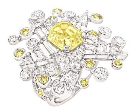 香奈儿双年展1932系列彩钻作品 Nebuleuse黄钻戒指