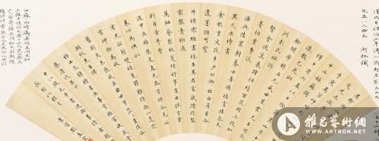 图为清代最后一名状元刘春霖的楷书七言扇页作品。　杭州扇博物馆　摄