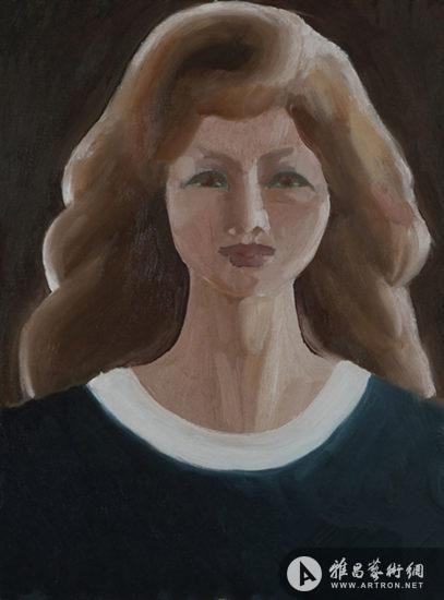 石玩玩《女嫖客》，布面油画，30×40cm，2011