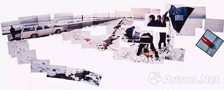 大卫-霍克尼 《与安妮·莱博维茨互拍，1983.2》 摄影拼贴