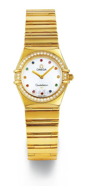欧米茄 天文台系列 18K黄金 女款镶钻腕表