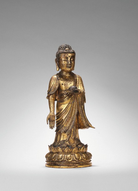 铜鎏金弥勒佛像