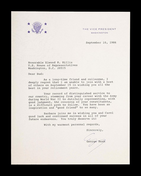 《美国总统》乔治·赫伯特·沃克·布什（George Herbert Walker Bush）”签名信一件