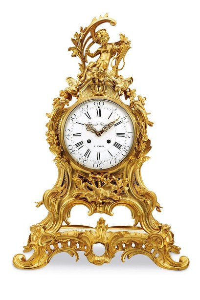 法国 拿破仑三世时期 新洛可可风格铜鎏金座钟