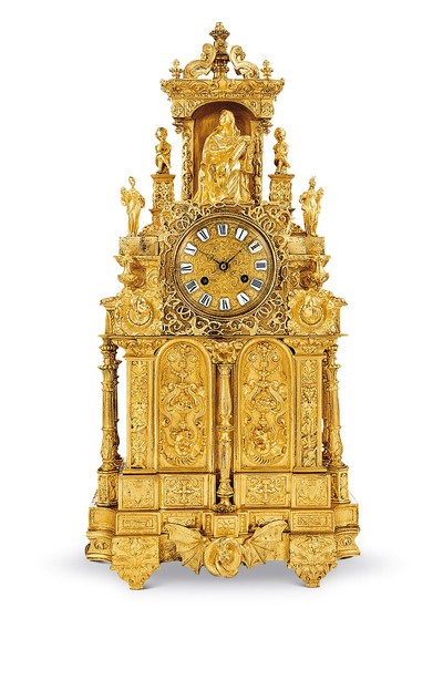 法国 新文艺复兴风格铜鎏金座钟