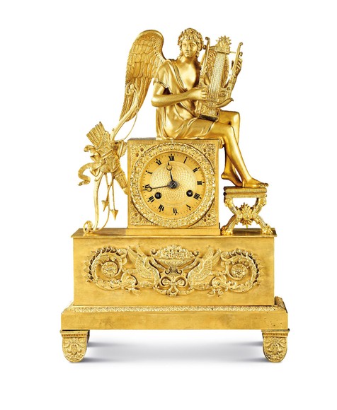 法国 拿破仑一世时期 “阿波罗”帝政风格人物座钟