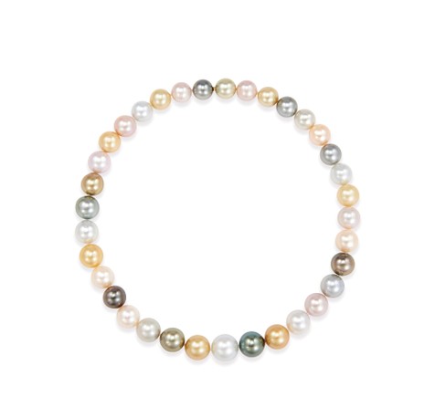 彩色珍珠项链 约11.9-14.5mm
