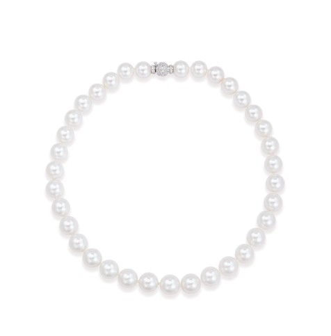 白色珍珠项链 约12-13.8mm
