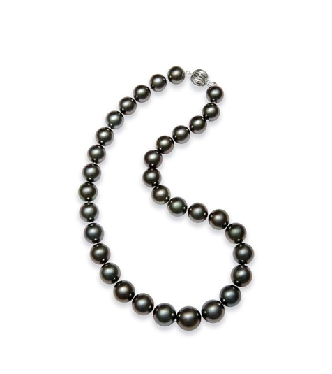 黑色大溪地珍珠项链 约12-14.7mm