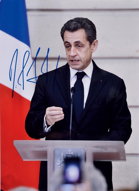 “法国总统”萨科齐（Nicolas Sarkozy）亲笔签名照