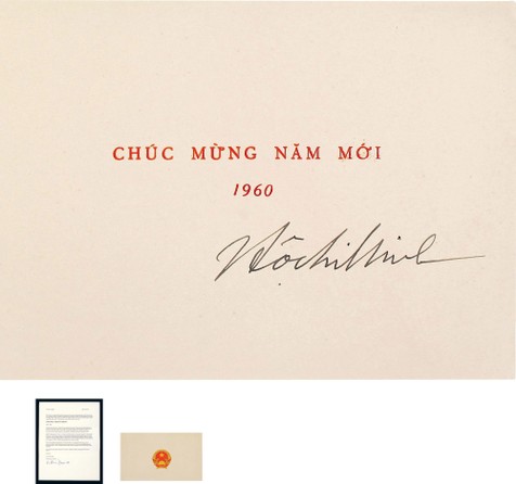 “越南领袖”胡志明（Ho Chí Minh）亲笔签名贺卡