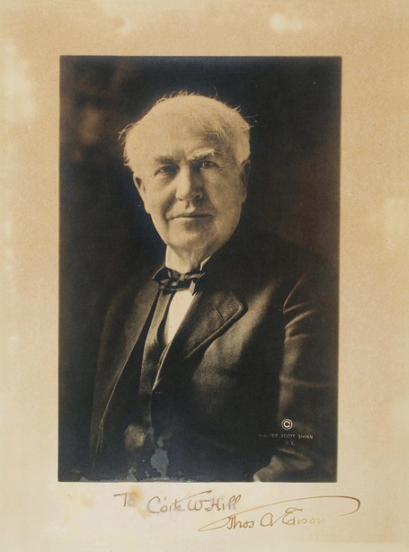 “发明大王”托马斯·爱迪生（Thomas Alva Edison）亲笔签名照