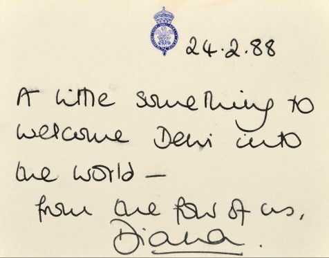 “英国最美王妃”戴安娜（Diana Spencer）亲笔信