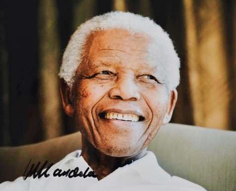 “南非国父”纳尔逊·曼德拉（Nelson Mandela）亲笔签名照
