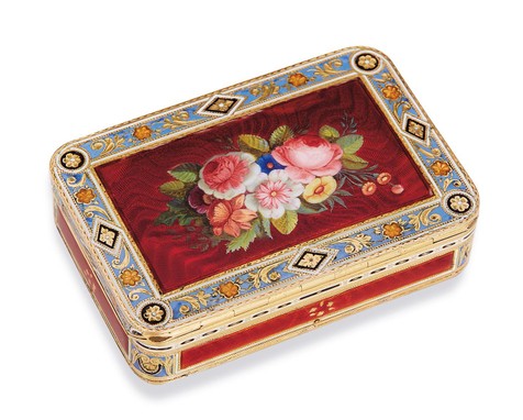 瑞士 繁花锦簇  18K玫瑰金 中国市场微绘珐琅方形香盒