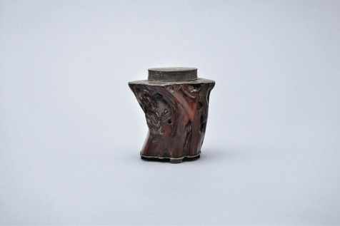 木雕随形包锡茶叶罐