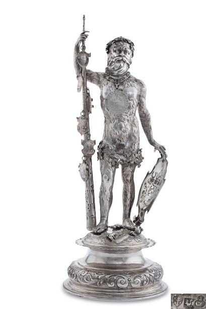 德国 银质怀尔德曼猎人雕塑