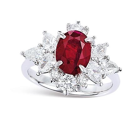 2.02克拉天然缅甸「鸽血红」红宝石配钻石戒指 未经加热
