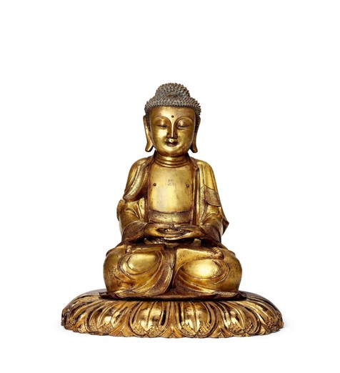 铜鎏金阿弥陀佛坐像