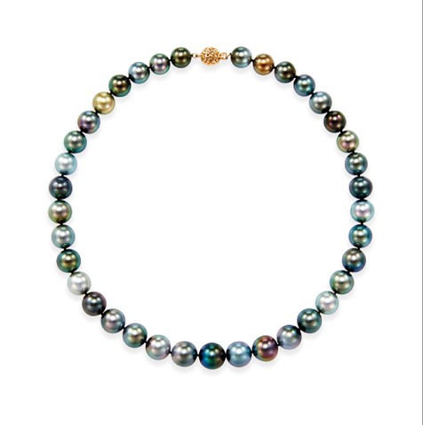 黑色南洋珍珠项链 约10.3-12.3mm