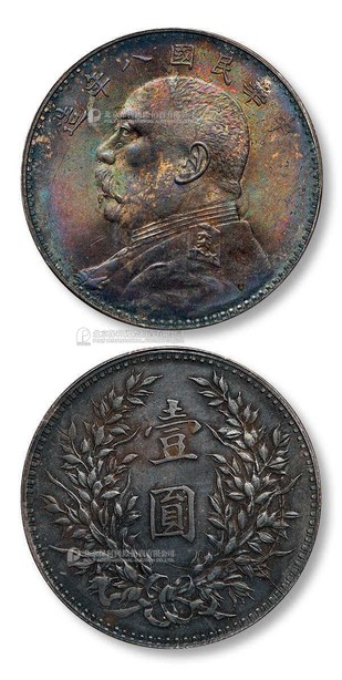 1919年 民国八年袁世凯像壹圆银币一枚