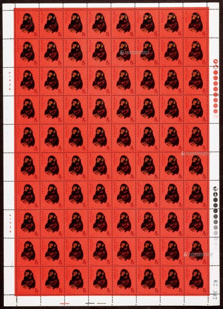 1980年T46庚申年“猴”新票版张80枚