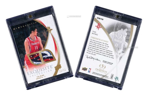 2007-08赛季 Upper Deck Exquisite Collection系列 姚明（Yao Ming）双Patch实物球星卡，限量11张