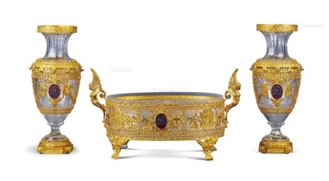 法国 十九世纪铜鎏金餐桌中央装饰
