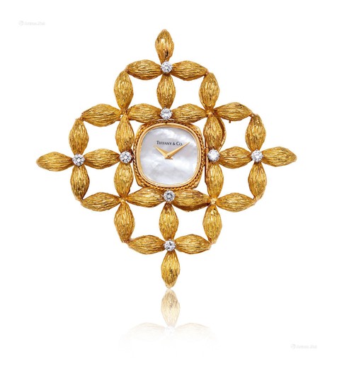 蒂凡尼设计 Tiffany&Co. 黄金配钻石胸针/吊坠表