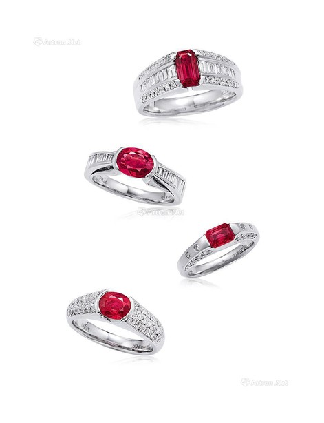 蒂芙尼 Tiffany&Co. 红宝石配钻石戒指