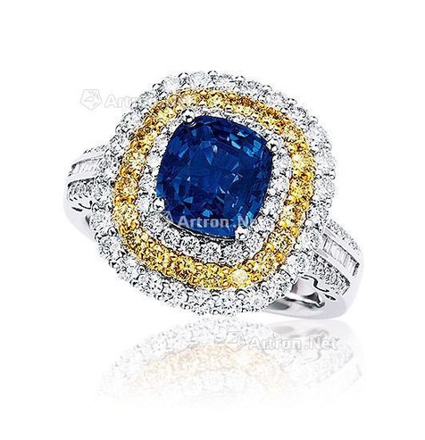 2.63克拉 天然斯里兰卡皇家蓝蓝宝石配钻石戒指 未经加热