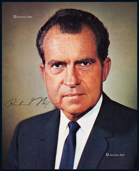 “中国人民的老朋友”理查德·尼克松（Richard Nixon）亲笔签名照，附证书