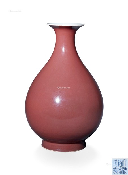 红釉玉壶春瓶