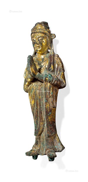 铜鎏金菩萨立像