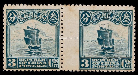 1913年伦敦版帆船3分新票横双连
