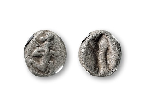 古波斯大流士西格勒斯银币一枚
