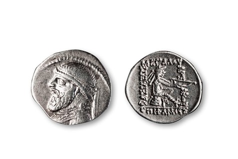 安息帝国米特拉特斯二世银币一枚
