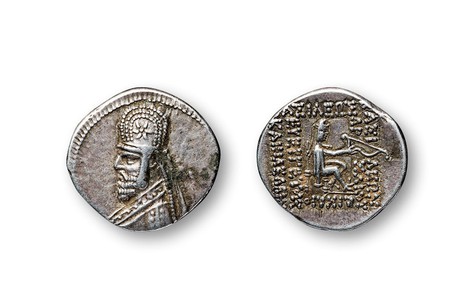 安息帝国奥德罗斯一世银币一枚