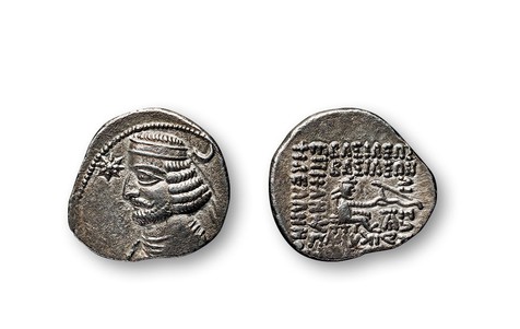 安息帝国奥德罗斯二世银币一枚