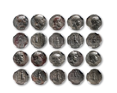 古希腊卡帕多西亚王国一德拉克马银币一组十枚